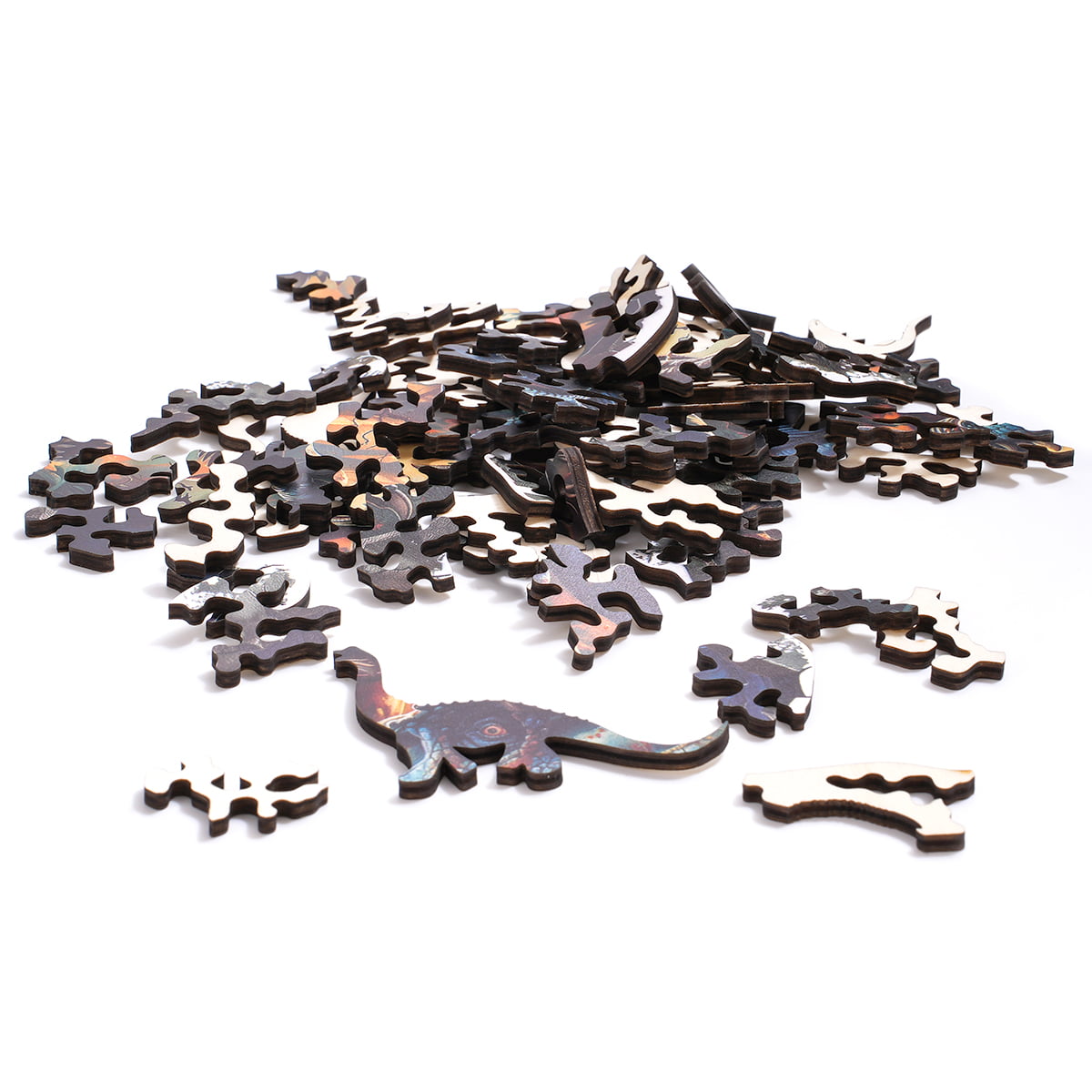 ROBOTIME, Wall Breaking T-Rex, wooden jigsaw puzzle, detail close-up