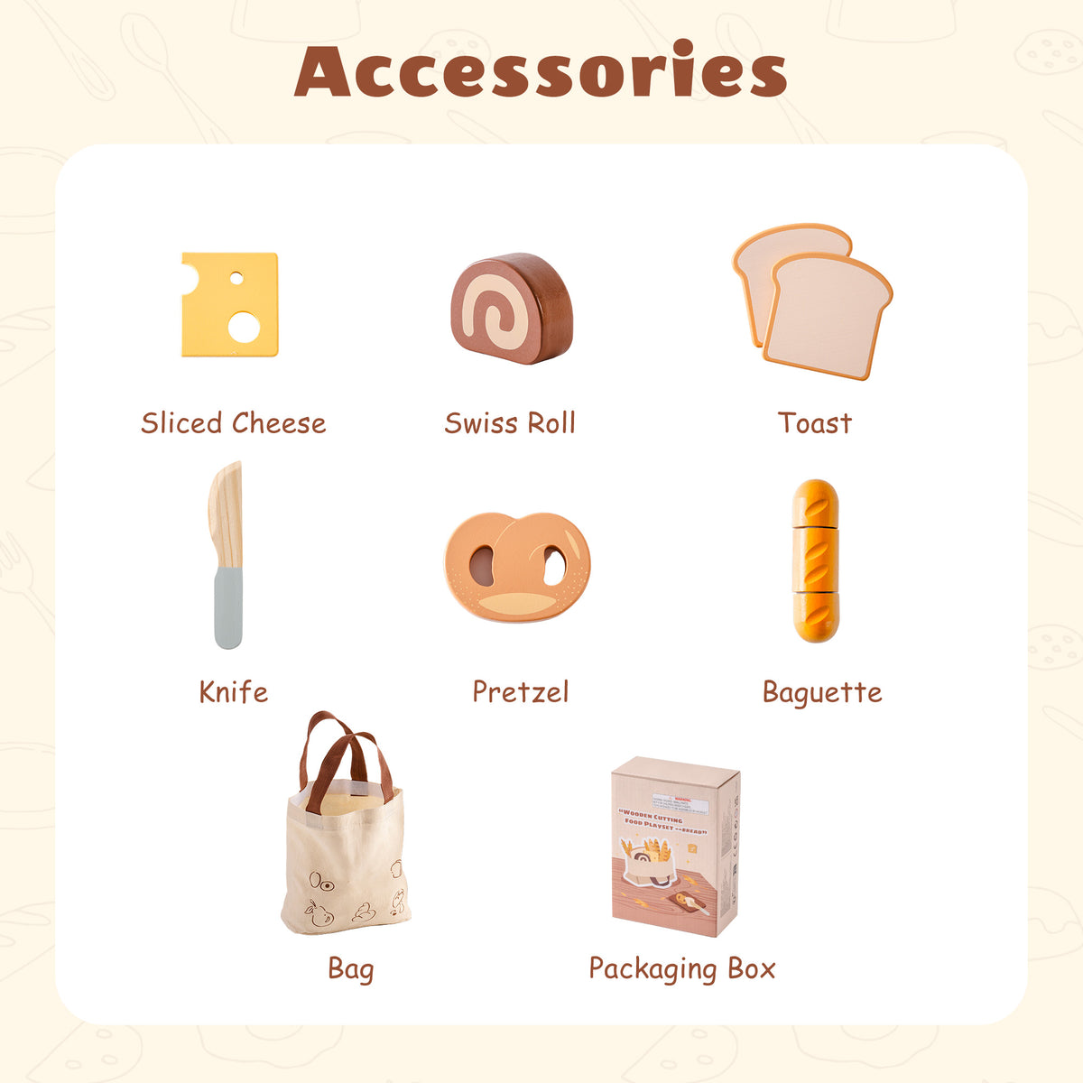 ROBUD Wooden Childs Play Food Set - Desserts
