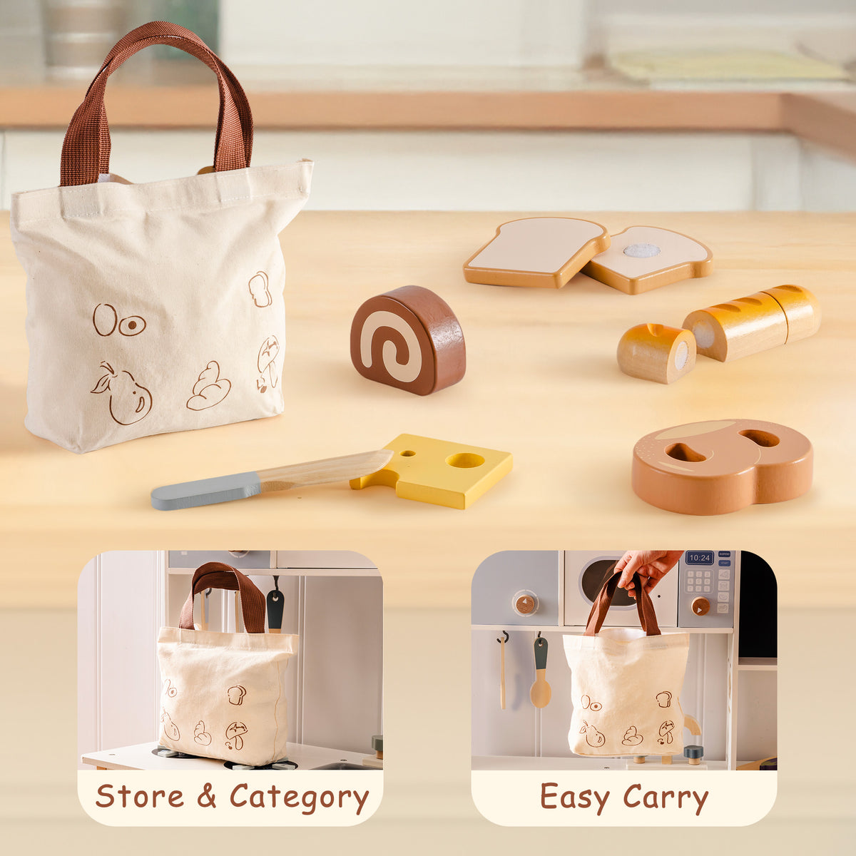 ROBUD Wooden Childs Play Food Set - Desserts