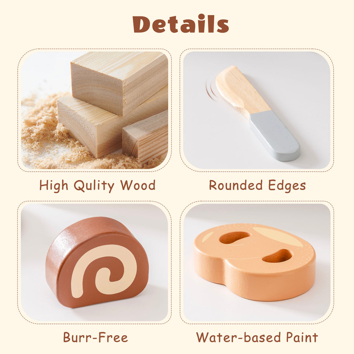 ROBUD Wooden Childs Play Food Set - Desserts