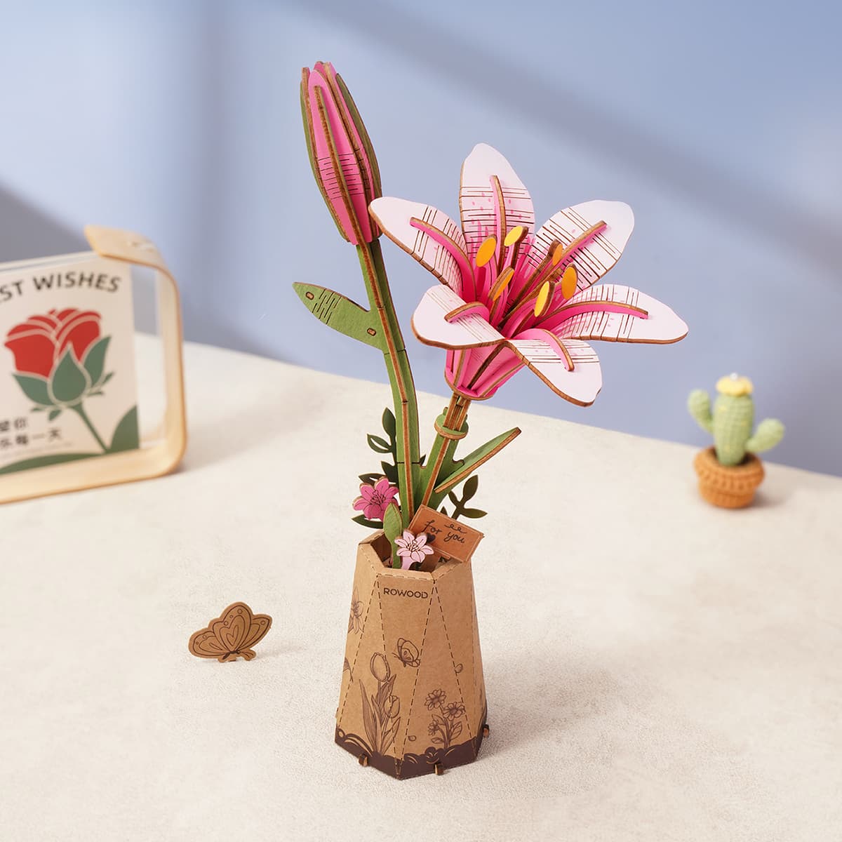 Rowood DIY Wooden Flower Bouquet 3D Wooden Puzzle TW01H