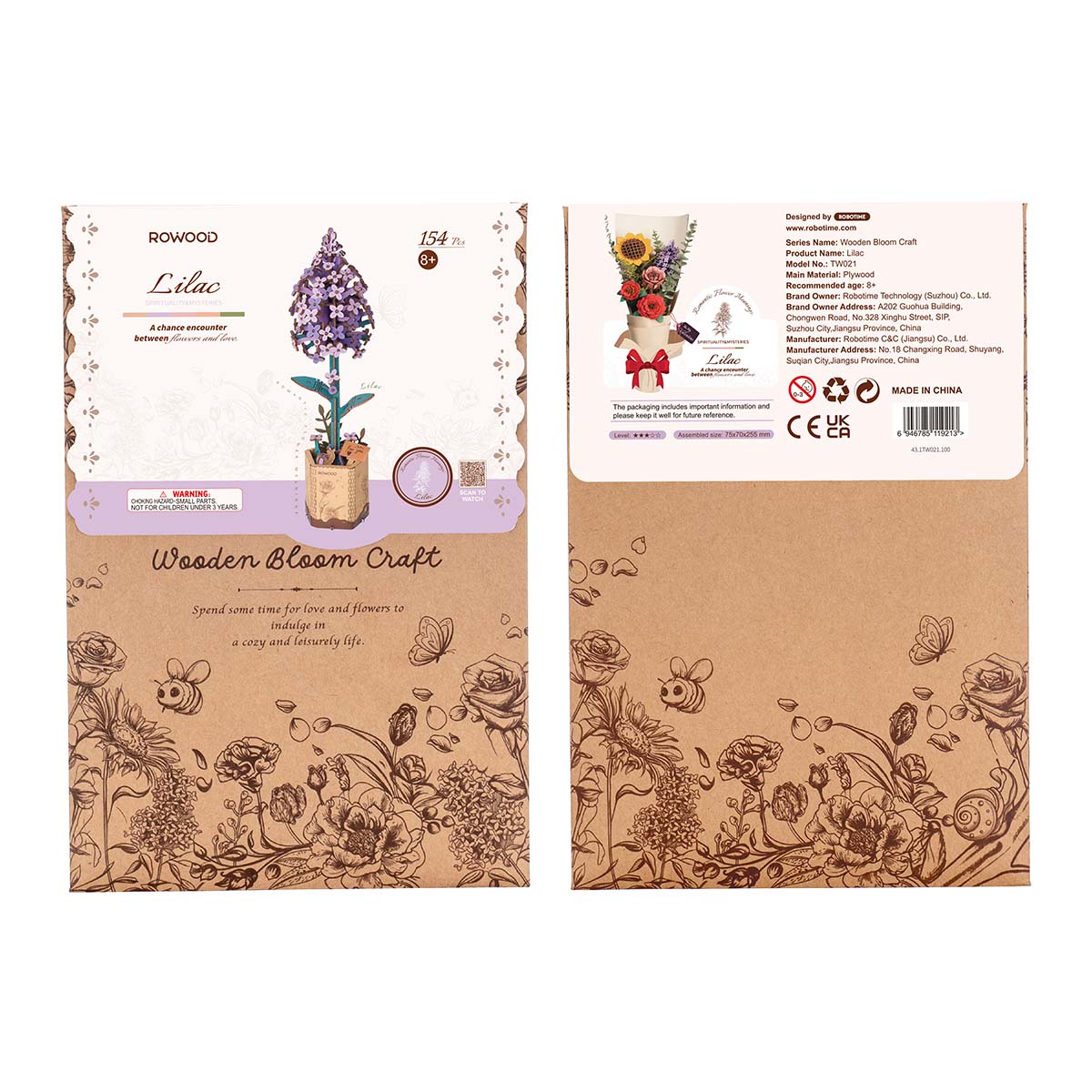 Rowood Lilac DIY Wooden Flower TW021