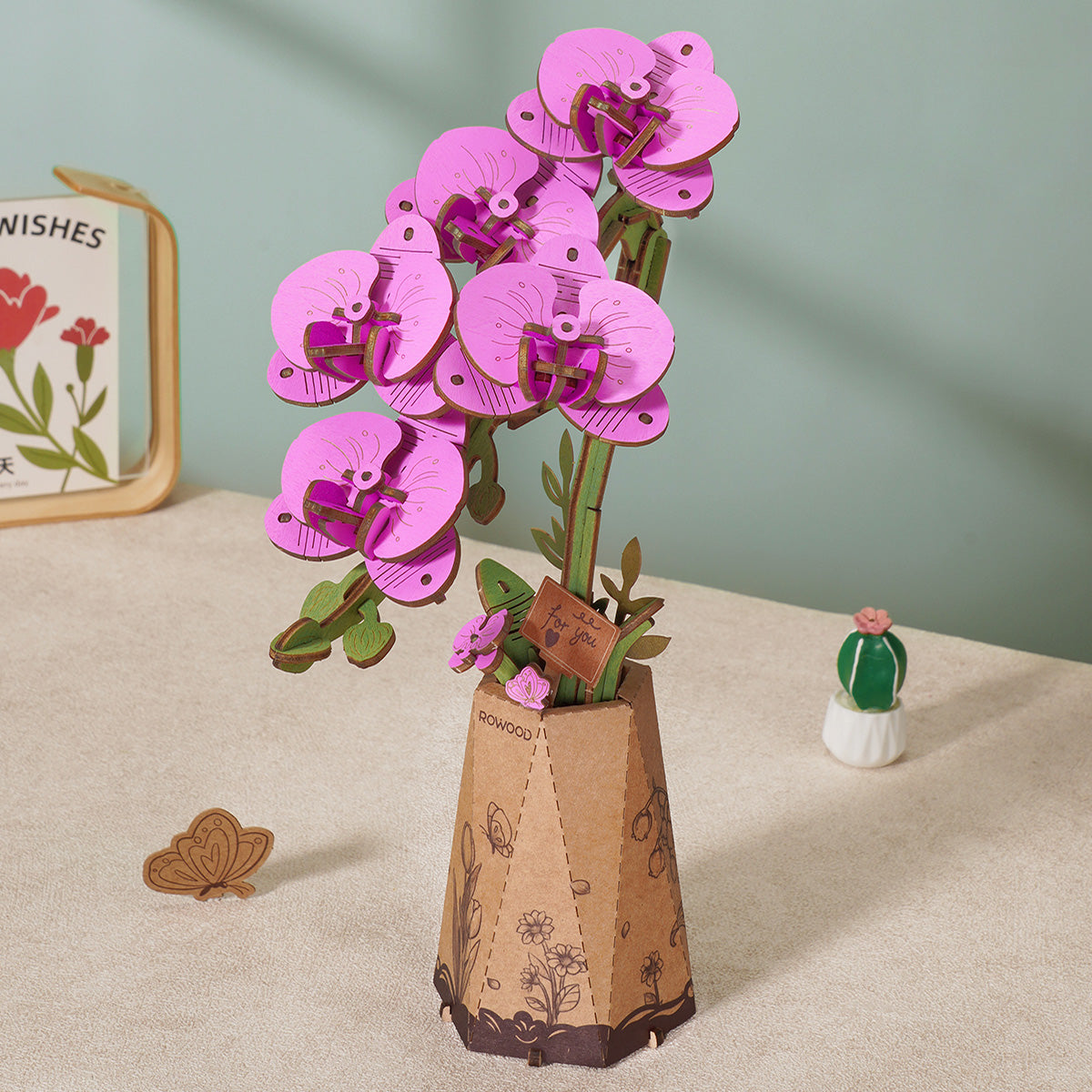 Rowood DIY Wooden Flower Bouquet 3D Wooden Puzzle TW01H