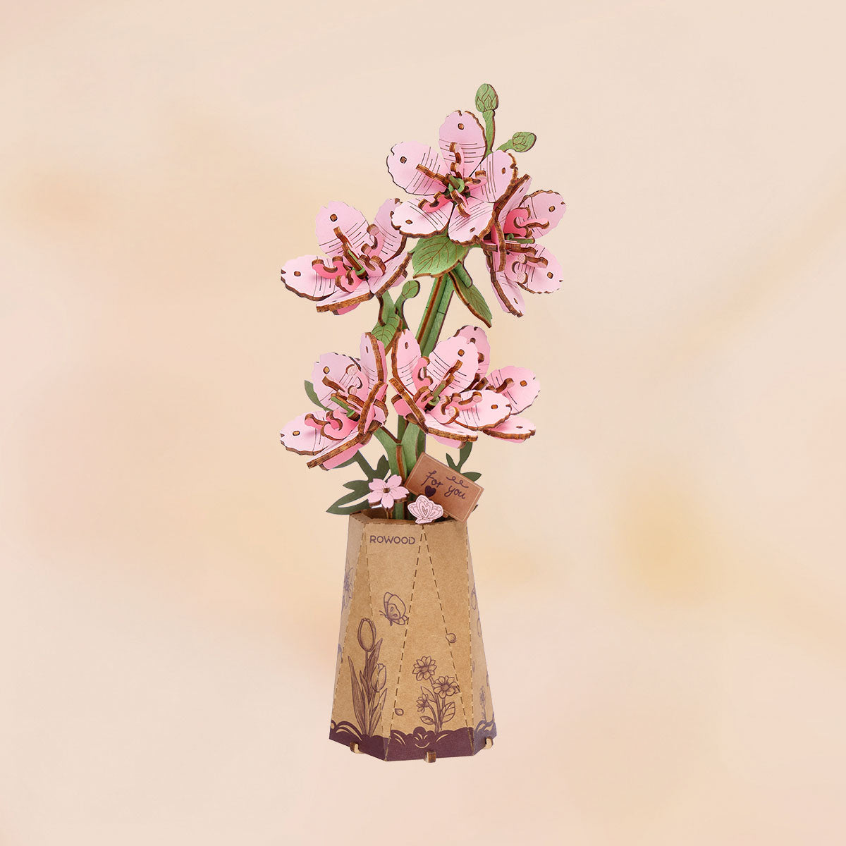 Rowood DIY Wooden Flower Bouquet 3D Wooden Puzzle TW01H