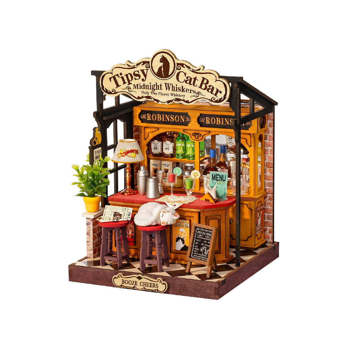 Rolife Tipsy Cat Bar DIY Miniature House DS054