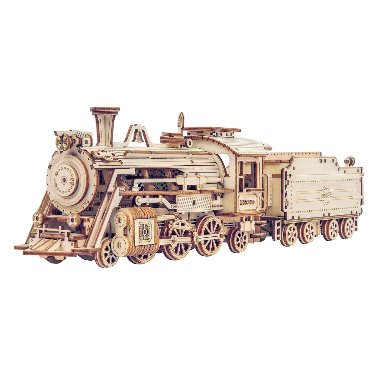 ROKR, Prime Steam Express Train, MC501, 3D wooden train puzzle, front view